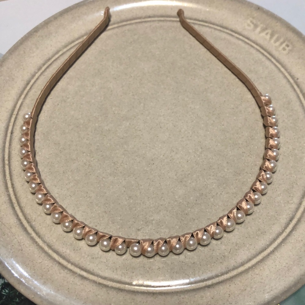 Cute Faux Pearls Headband- pink and white - Picture 2 of 4